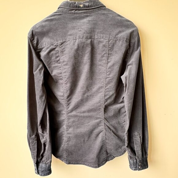 Vintage Armani Jeans Corduroy Long Sleeve Shirt Jacket Dark Navy Unisex - Picture 7 of 11